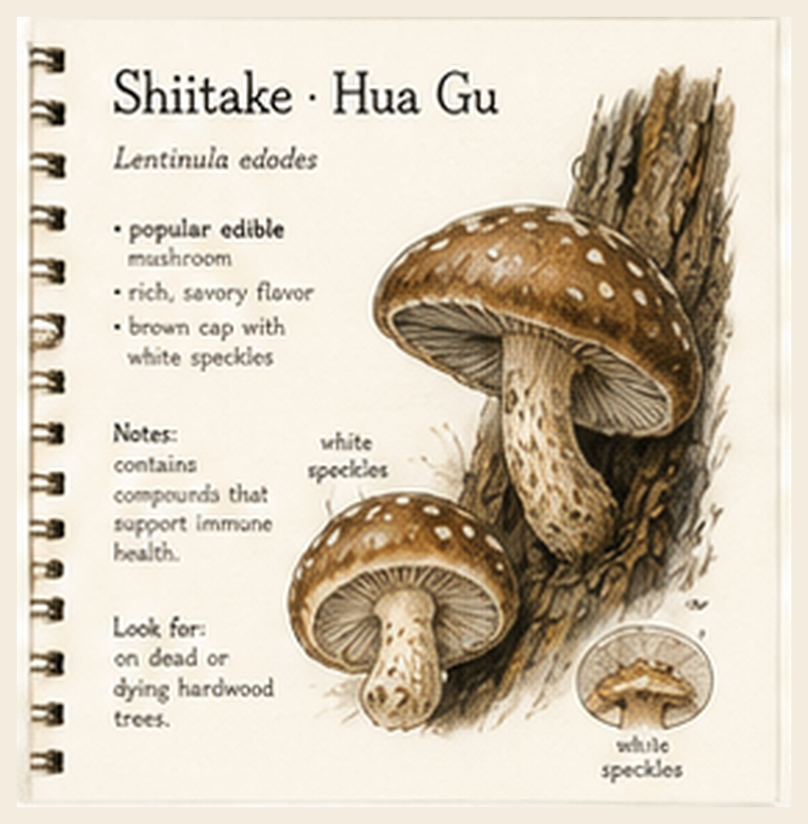 Shiitake · Hua Gu journal sketch plate