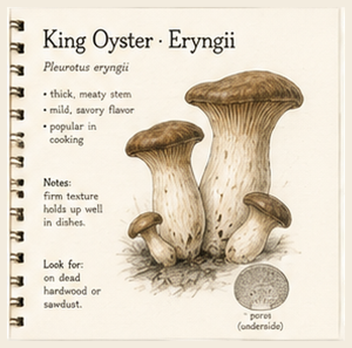 King Oyster · Eryngii journal sketch plate