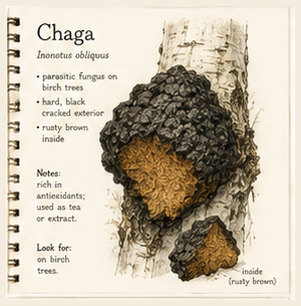 Chaga journal sketch plate