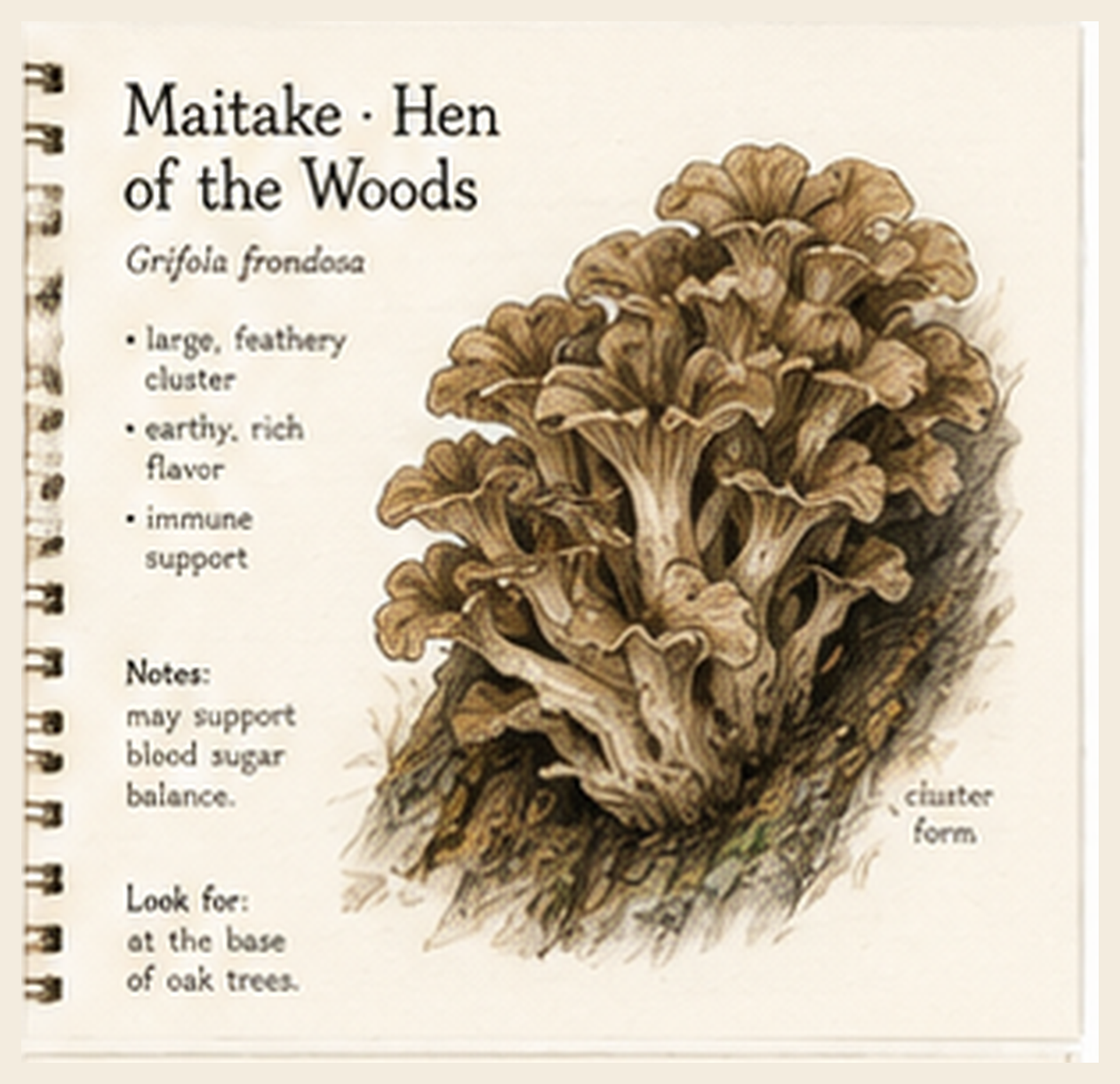 Maitake · Hen of the Woods journal sketch plate