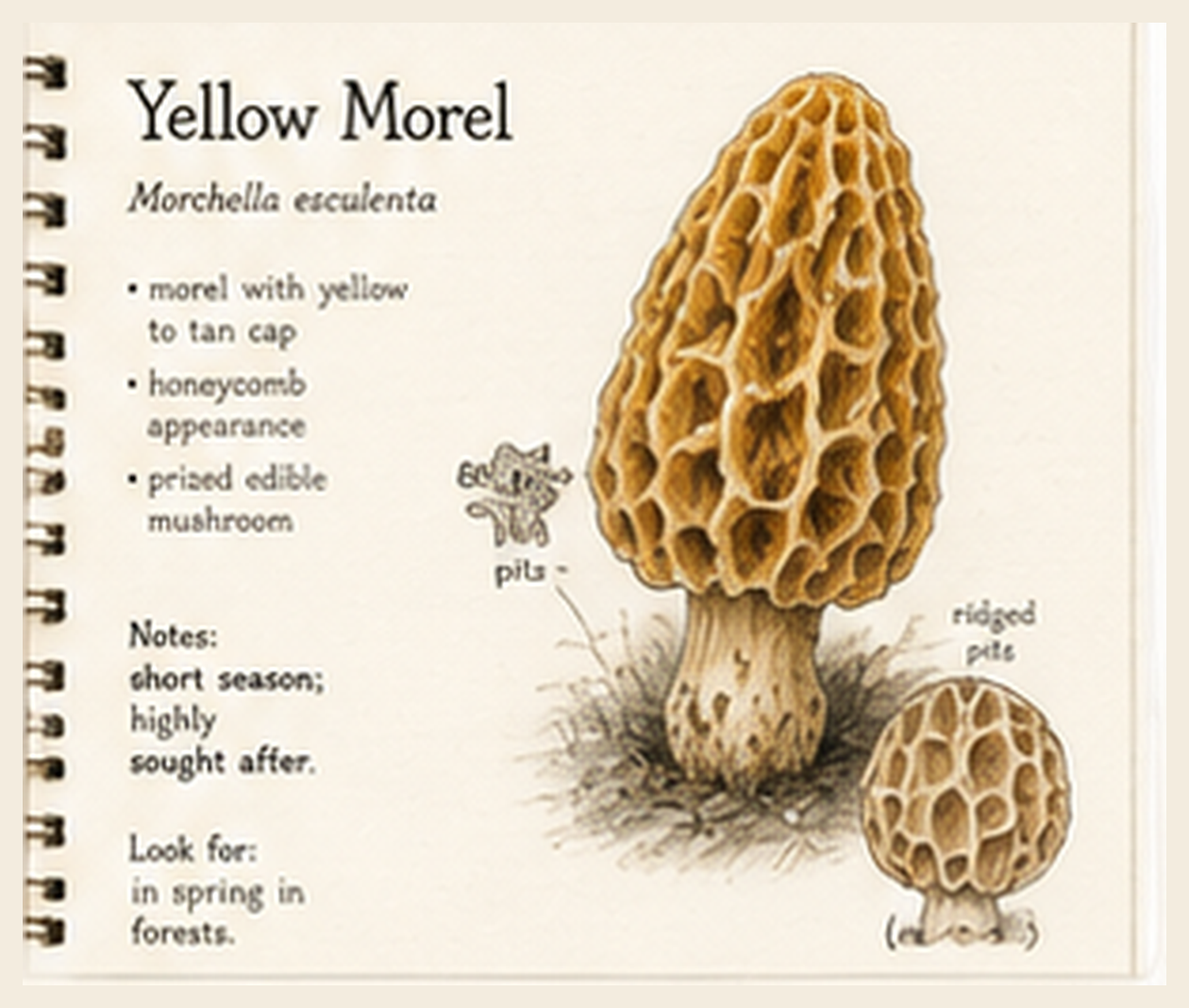 Yellow Morel journal sketch plate
