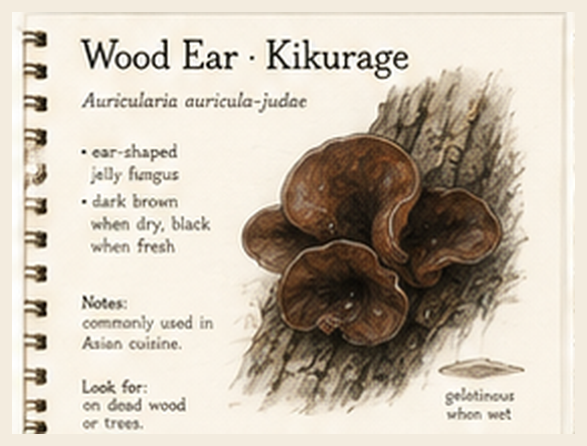 Wood Ear · Kikurage journal sketch plate