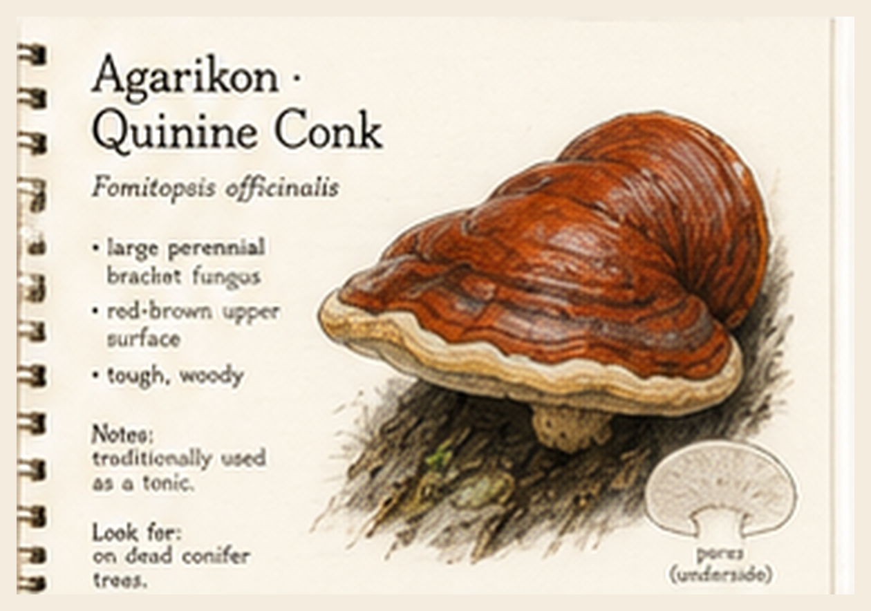 Agarikon · Quinine Conk journal sketch plate